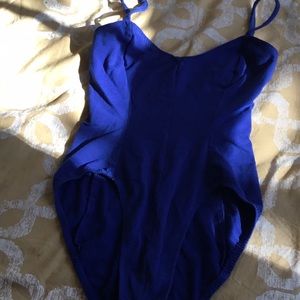 Vintage Norma Kamali bodysuit in Royal blue